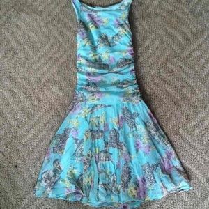 Nine West Size 6 Aqua Lavender Dress stretchy